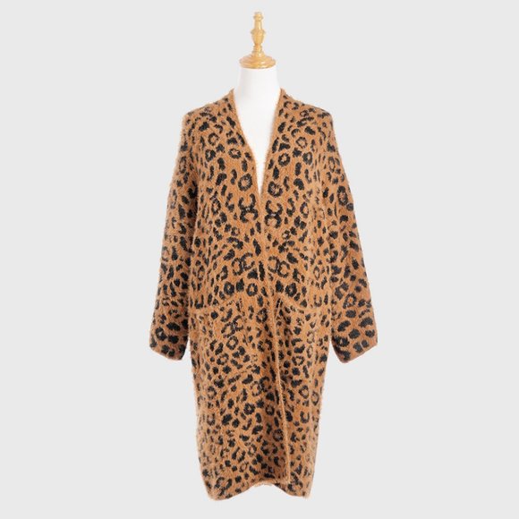 Leopard Patterned Pockets Cardigan - Picture 2 of 2
